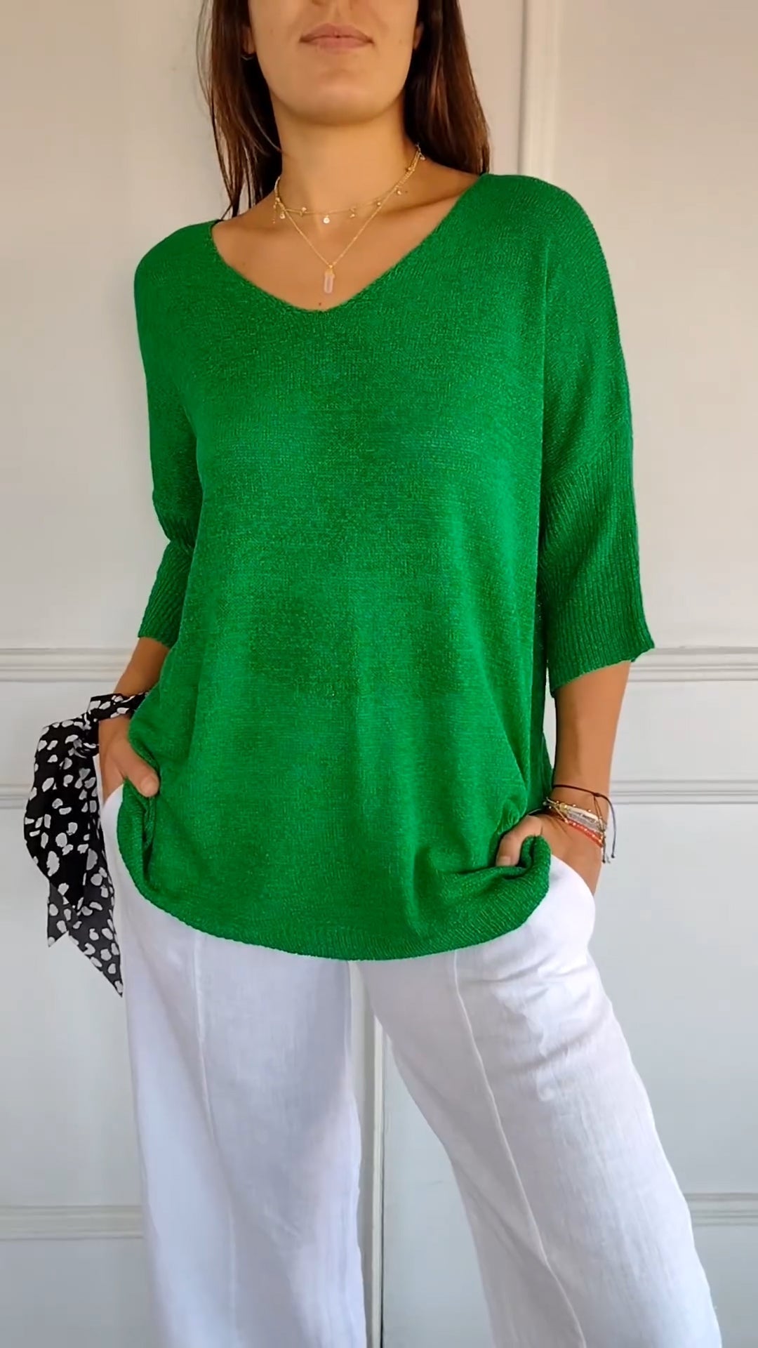 Clara | Blouse à col V en maille sophistiquée