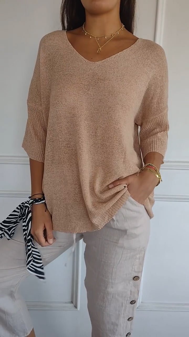 Clara | Blouse à col V en maille sophistiquée